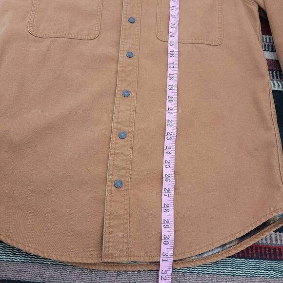 LL Bean Canvas Field Barn Shacket Jacket Mens Small Plaid Flannel Lined OYQ21 - Picture 6 of 6